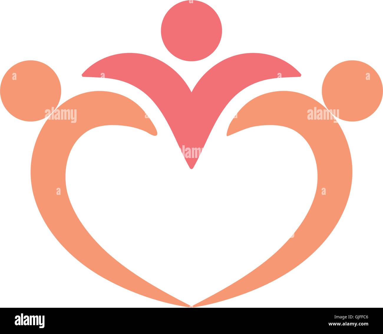 Abstract isolato di colore rosa forma di cuore il logo del vettore. Logotipo di corona. Icona di amore. Illustrazione Vettoriale