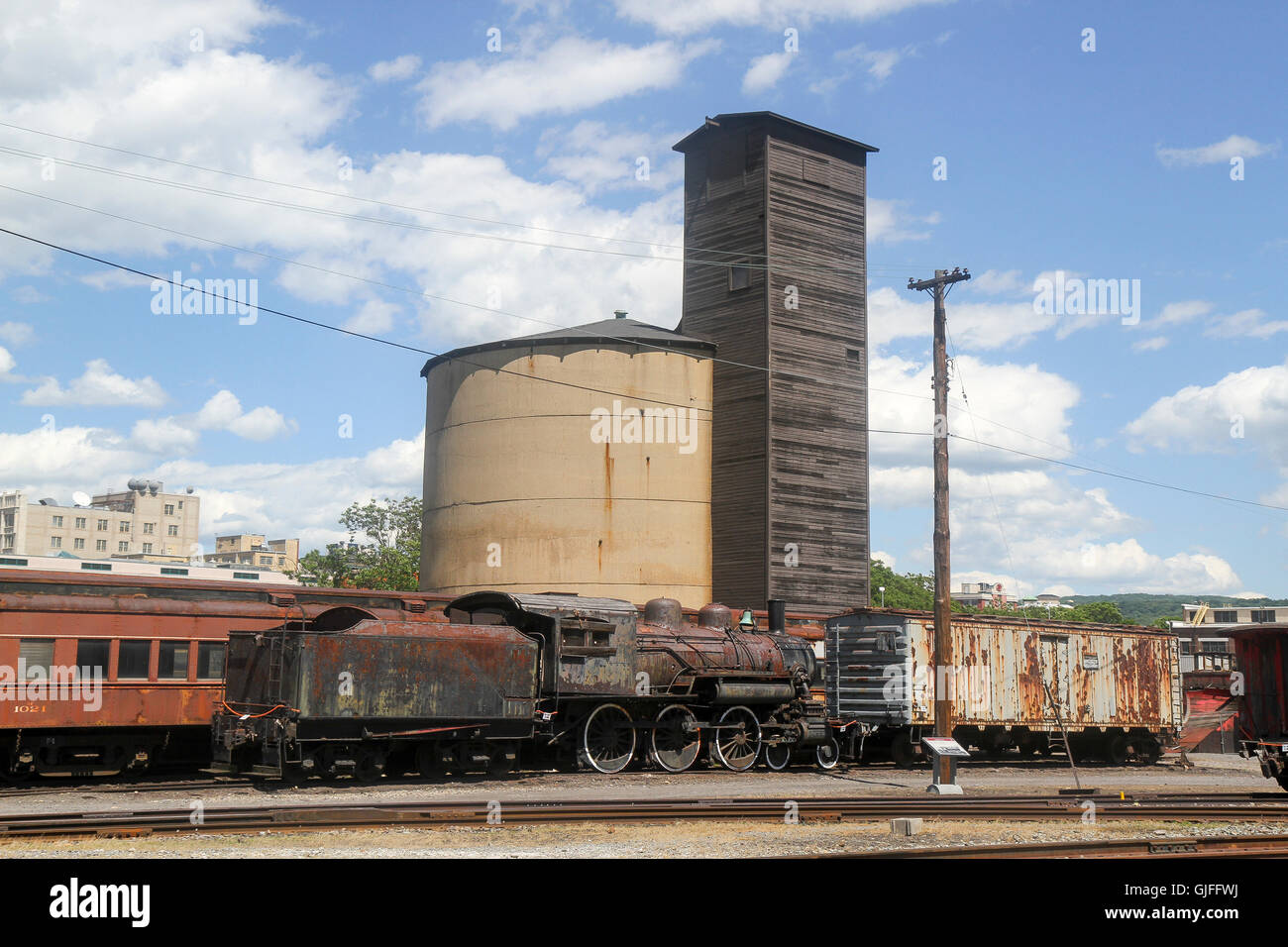 Cantiere ferroviario, Steamtown National Historic Site, Scranton, Pennsylvania Foto Stock