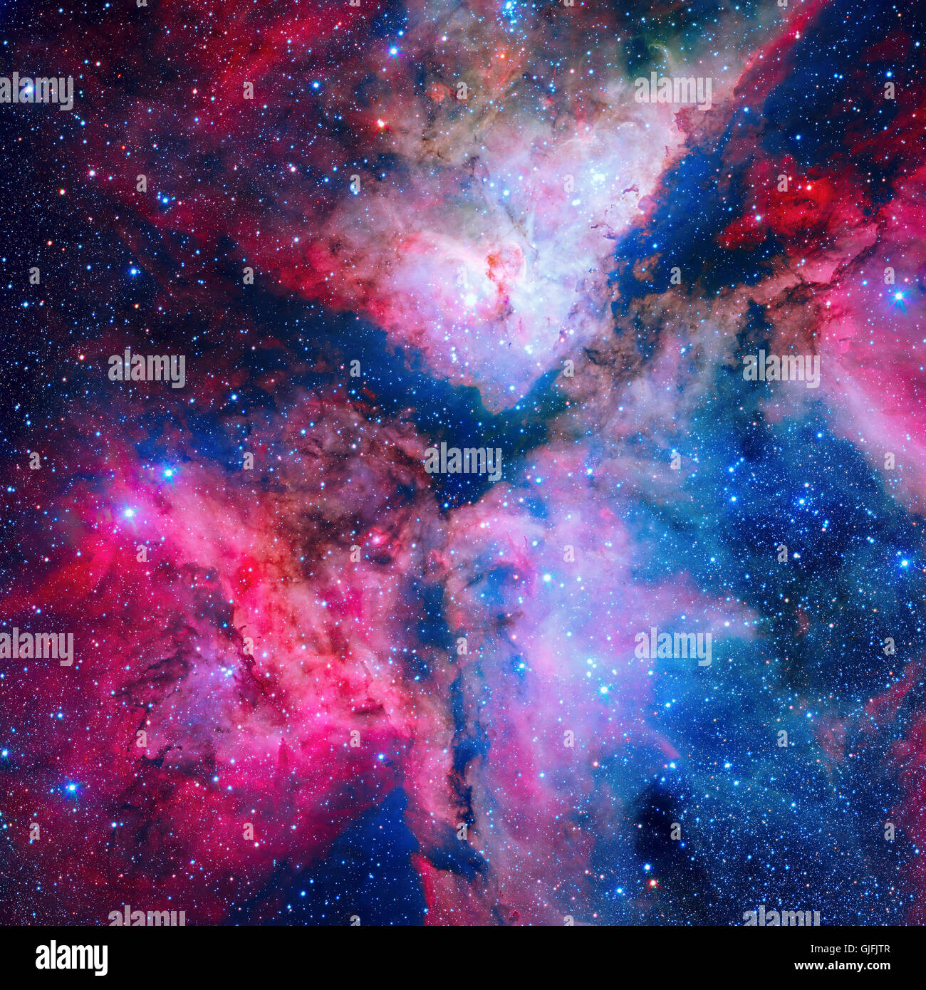 La spettacolare star formando Carina Nebula (Grand Nebula). Situato nel Carina Sagittario braccio. Ritoccate e immagine dipinta. E Foto Stock