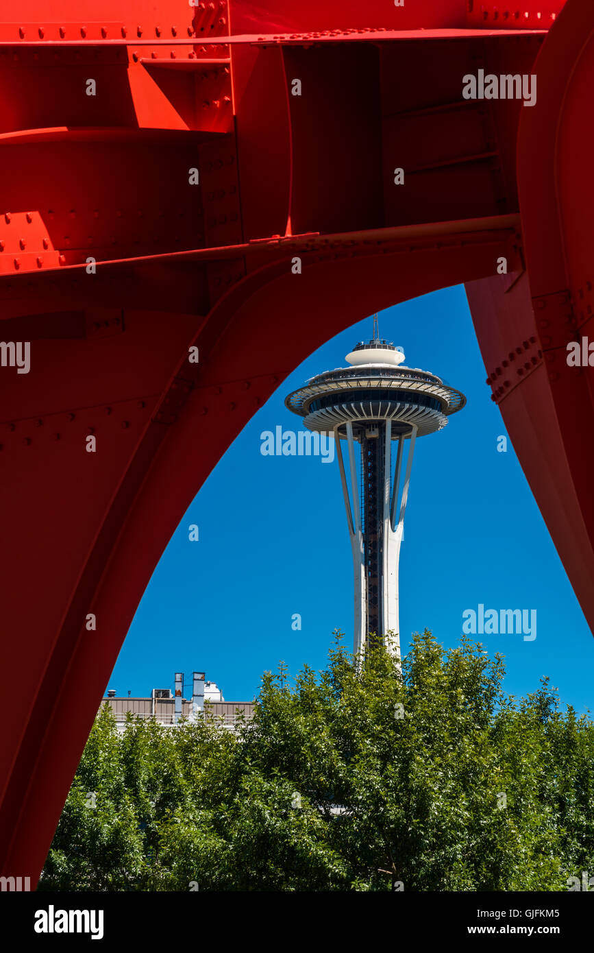 Lo Space Needle e il Seattle, Washington, Stati Uniti d'America Foto Stock