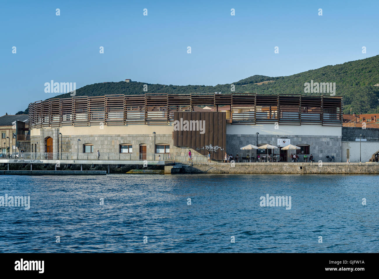 Esterno Santoña bullring, villaggio costiero in Cantabria Foto Stock