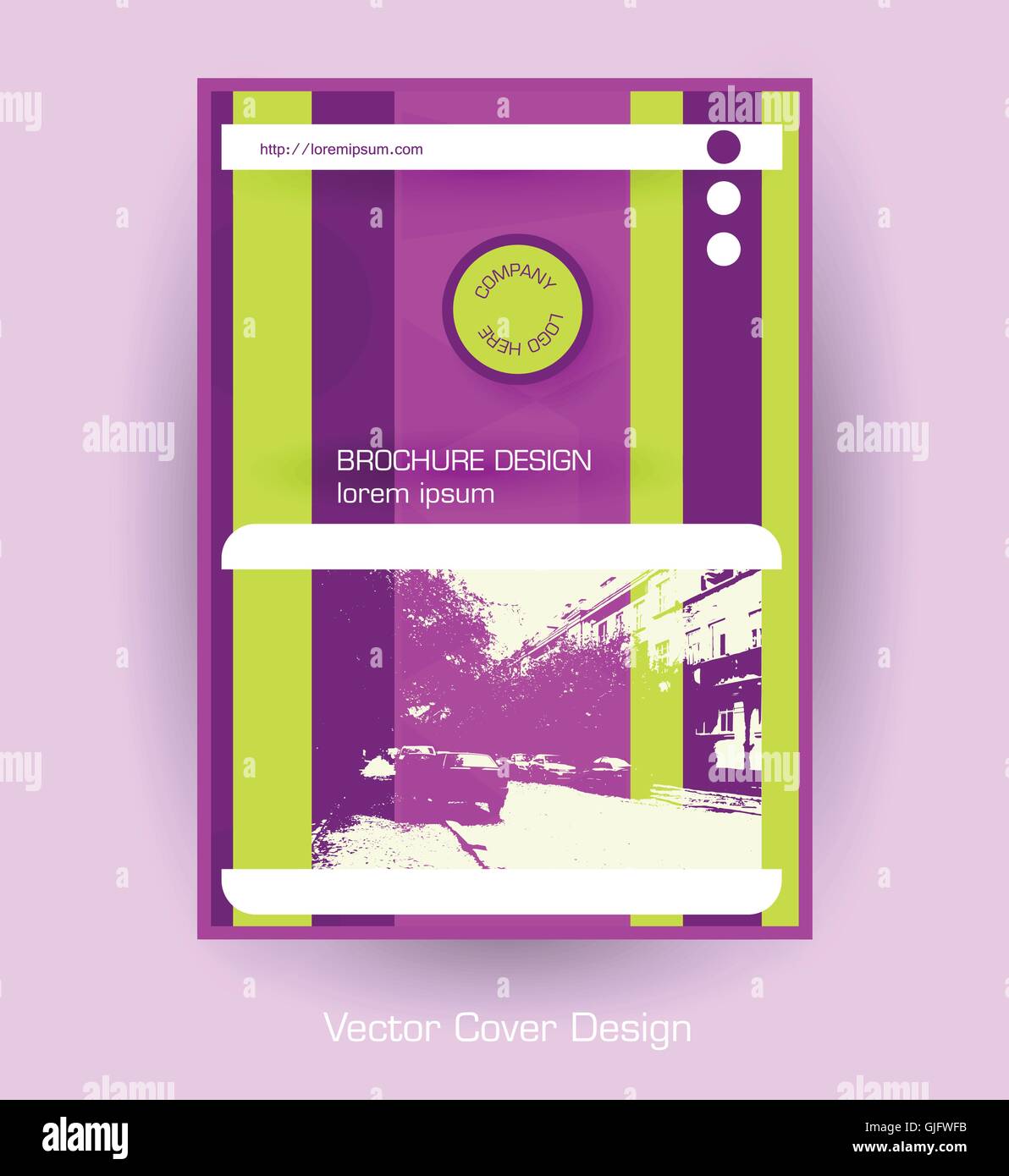 Brochure aziendale cover viola template design illustrazione vettoriale Illustrazione Vettoriale