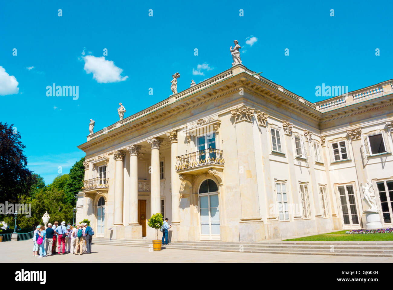 Palac Na Wyspie, Palazzo sull'acqua o Palazzo sull'isola, Lazienki Krolewskie, Parco Lazienki, Varsavia, Polonia Foto Stock