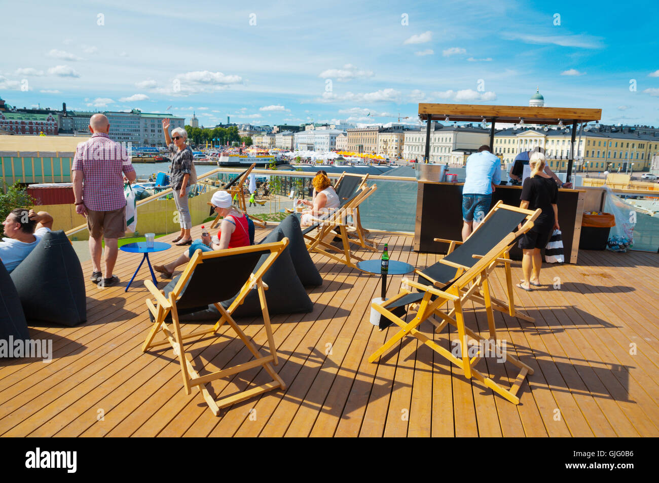 Allas, nuovo ristorante e piscina, a Kauppatori, la piazza principale del mercato, Helsinki, Finlandia Foto Stock