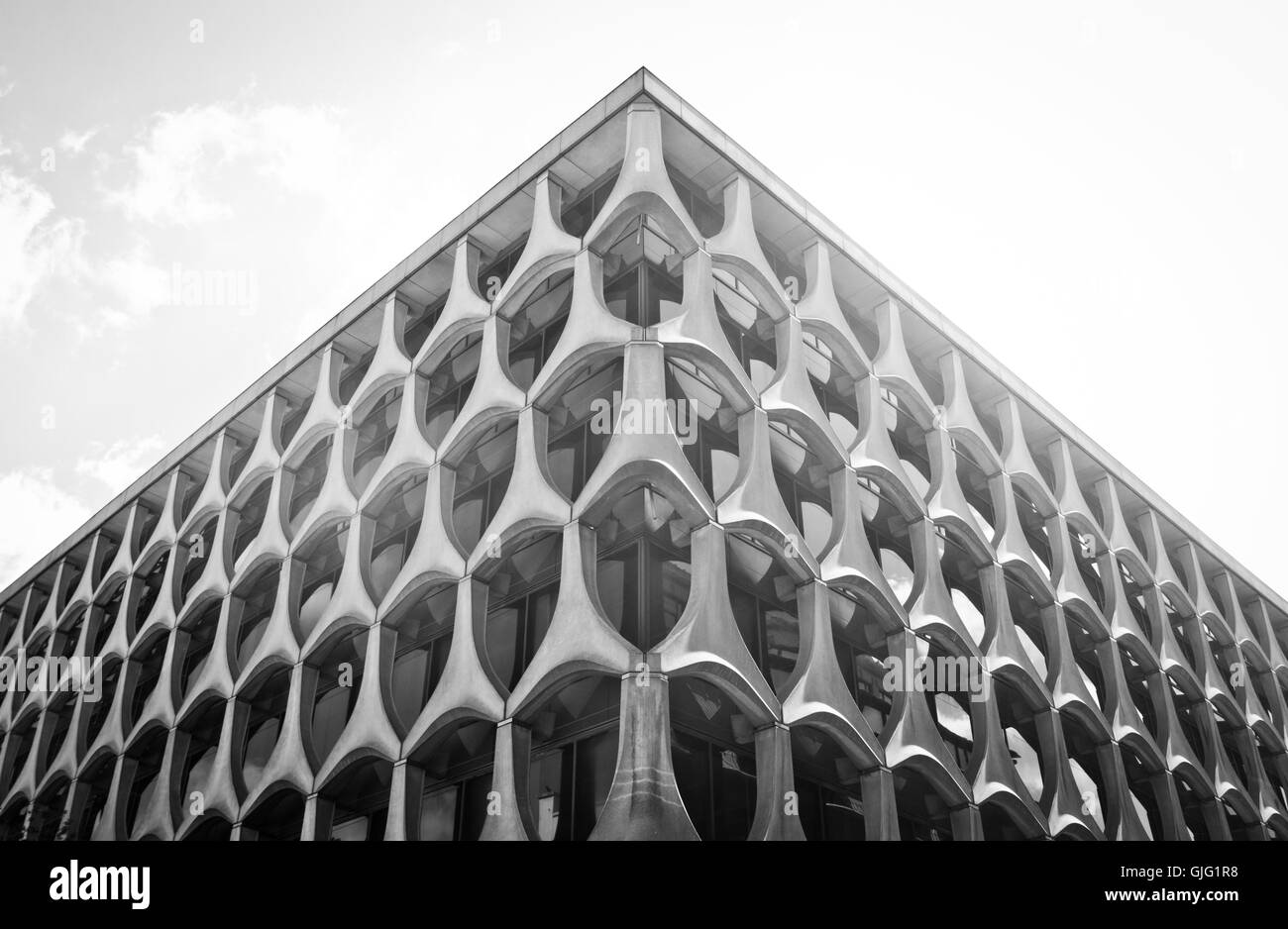 Modellato facciata di edificio di Bruxelles in Belgio Foto Stock