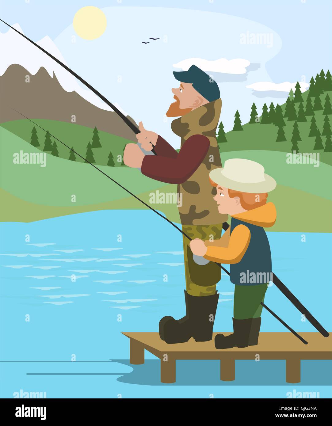 clipart di pescatore bambino