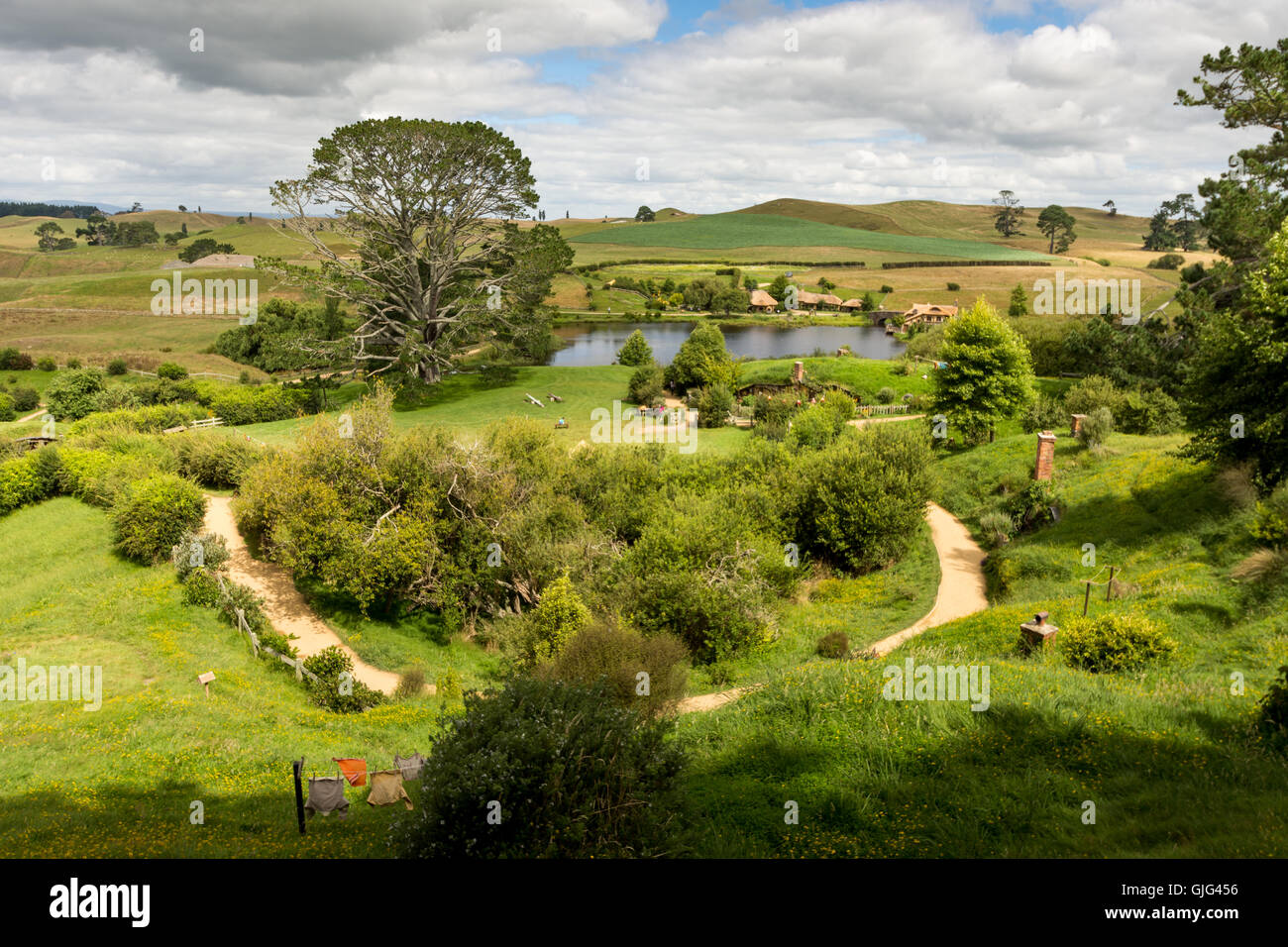 HOBBITON home di The Hobbit film e IL SIGNORE DEGLI ANELLI 2016 nel febbraio 04, 2016 in Matamata, Nuova Zelanda 2016 Foto Stock