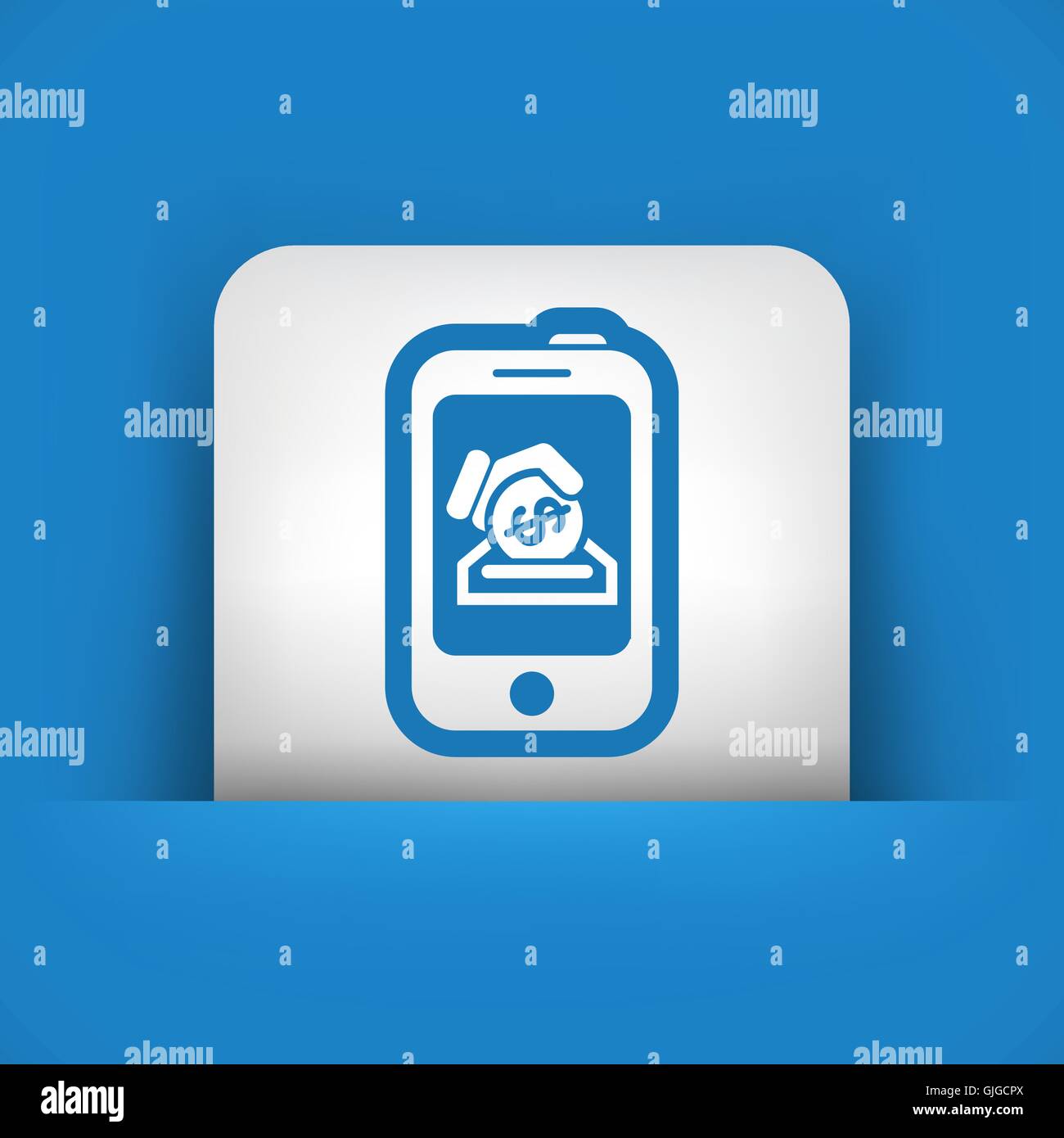 Smartphone icona di denaro Illustrazione Vettoriale