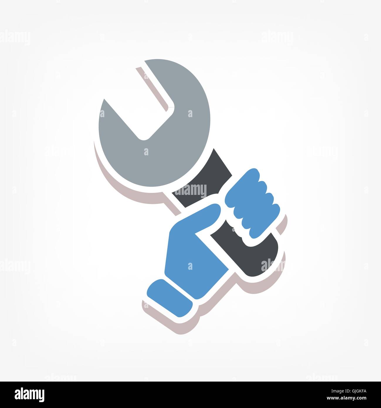 Icona della chiave inglese 3d Illustrazione Vettoriale