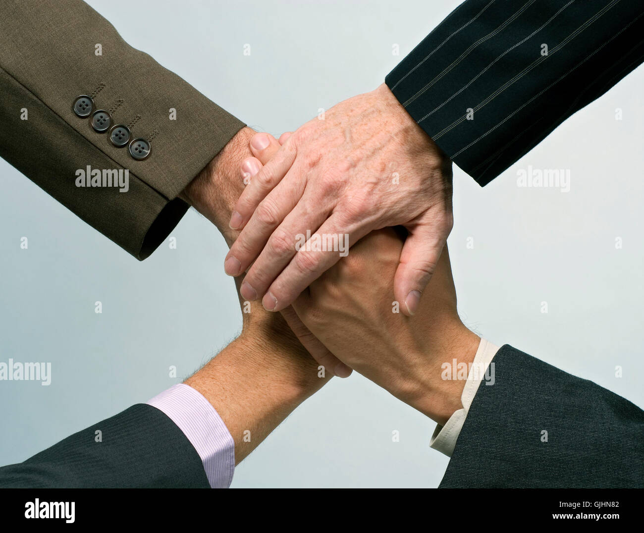 Conversazione tra uomini uomo Foto Stock