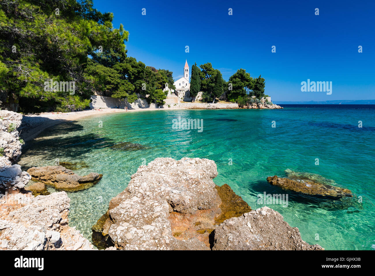 Bol, Isola di Brac. La Croazia. Foto Stock