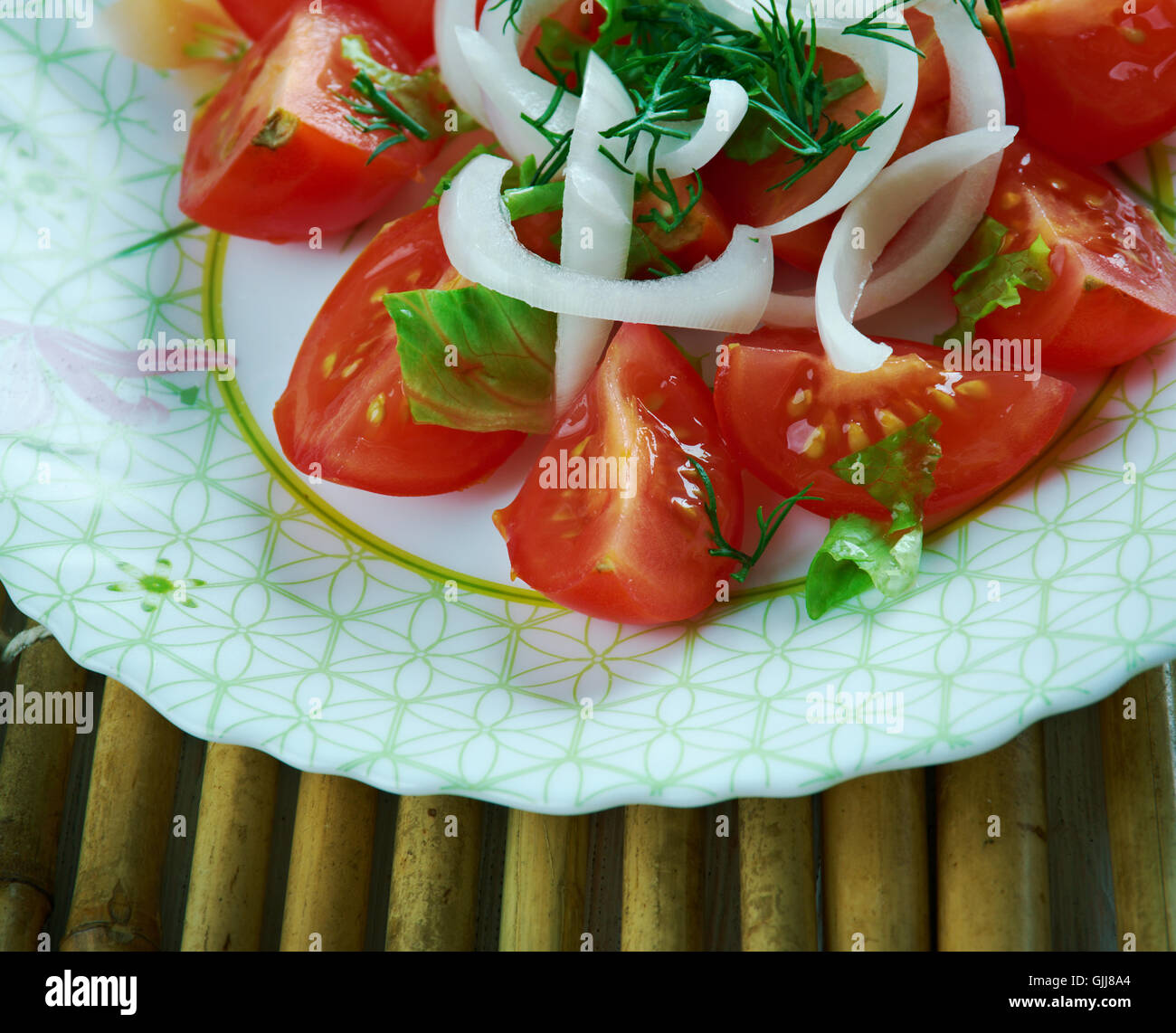 Ensalada chilena - vegetariano insalata cileno close up Foto Stock