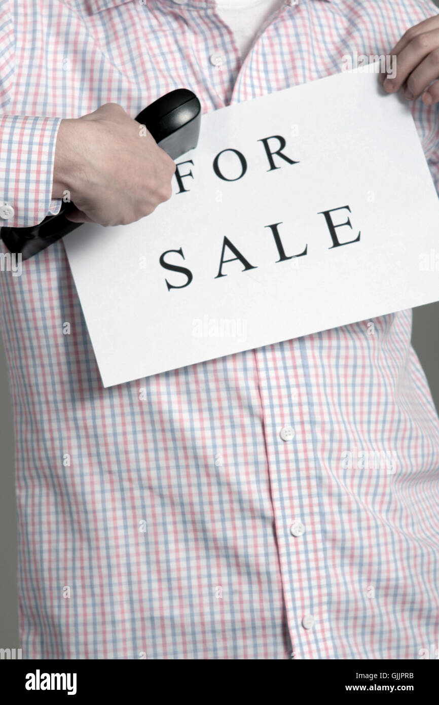 Vendere borsa di lavoro Tempo di lavoro Foto Stock