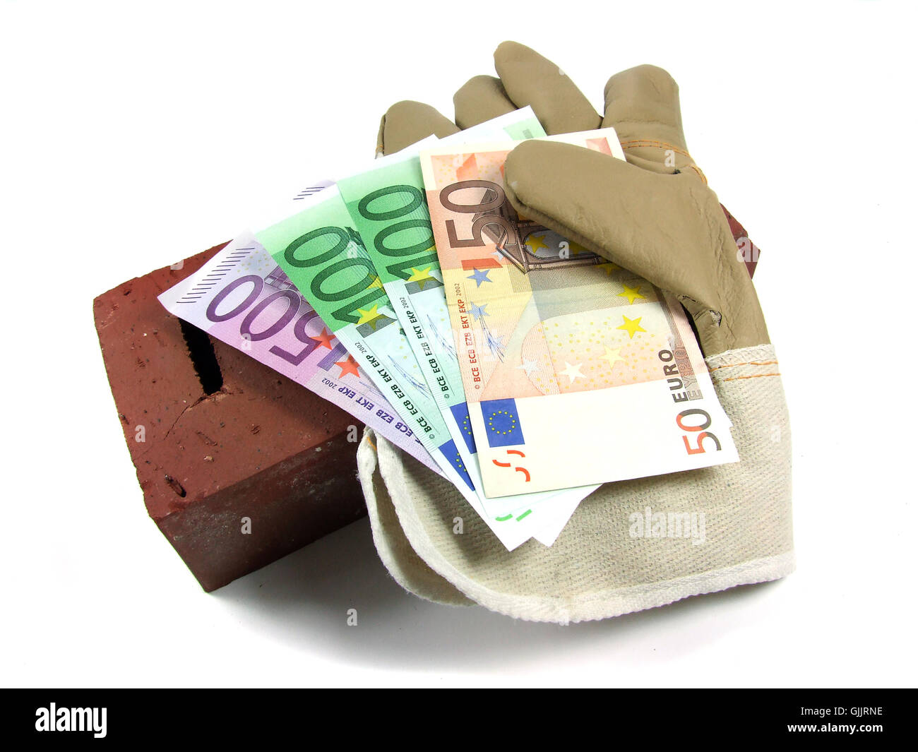 Banconote stipendio lavoro illecito Foto Stock
