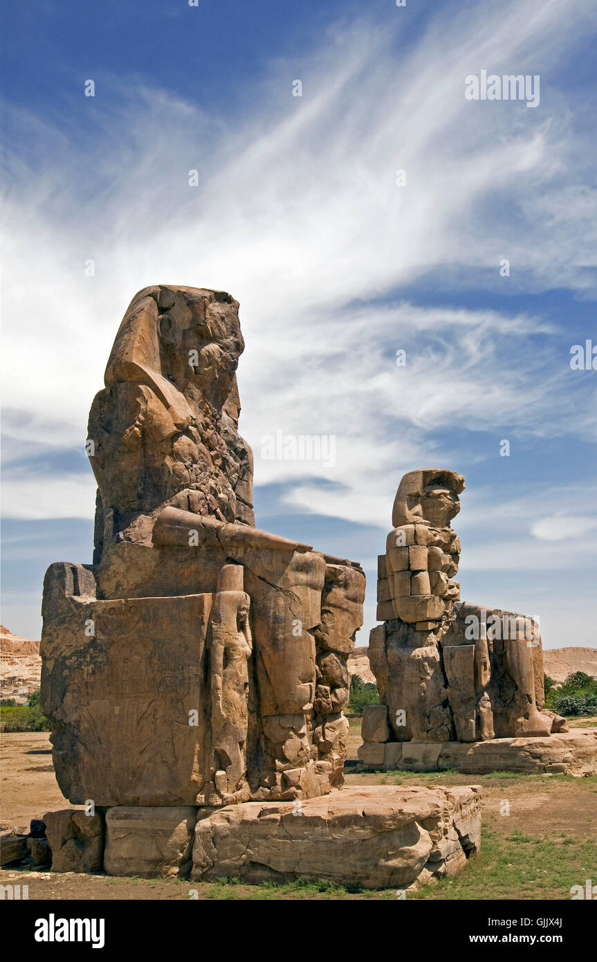 Colosso di Memnon,luxer,Egitto Foto Stock