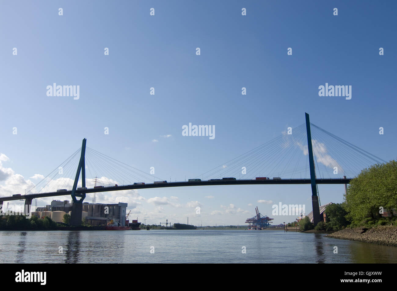 Ponte Harbor Hamburg Foto Stock