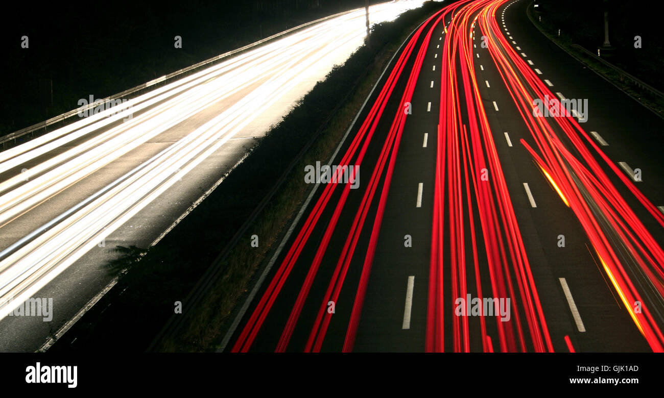 Il trasporto del traffico di notte Foto Stock
