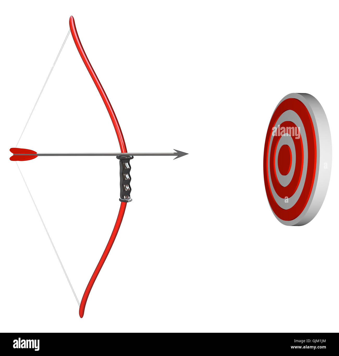 Mirando a tuo target - arco e frecce Focus su Bulls-Eye Foto Stock