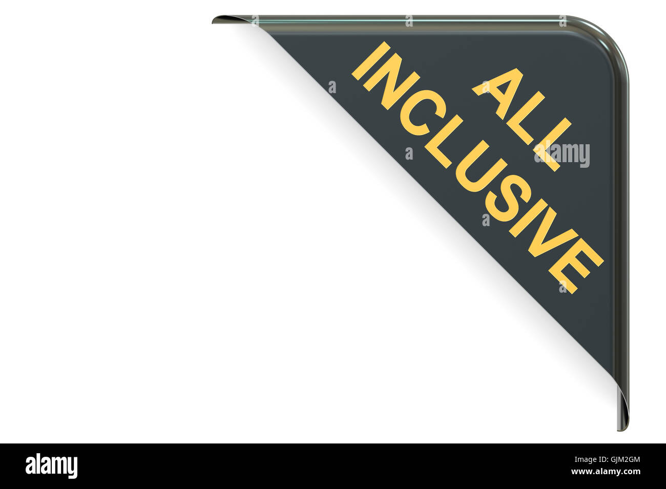 All inclusive angolo nero. Il rendering 3D Foto Stock