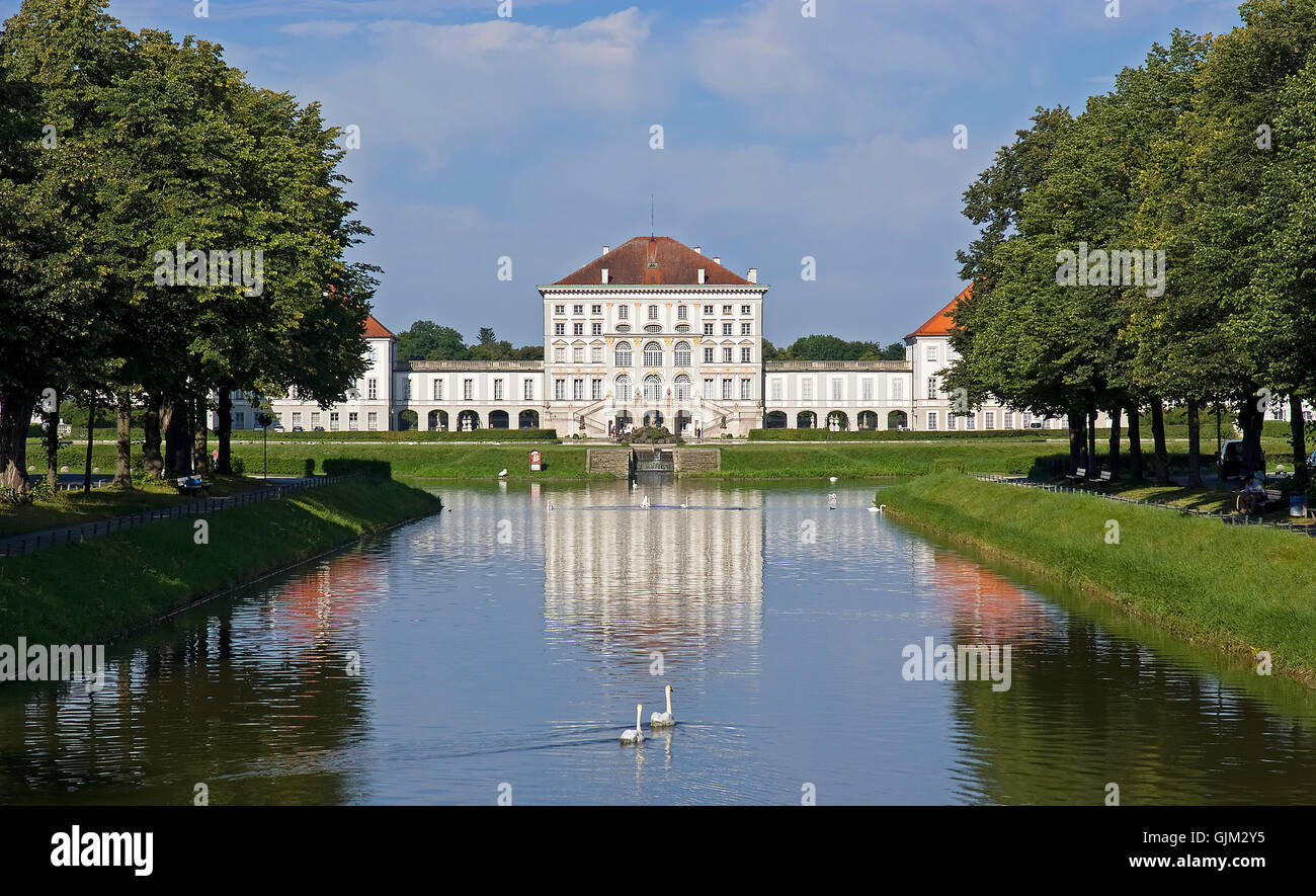 Il castello di Nymphenburg a Monaco di Baviera Foto Stock