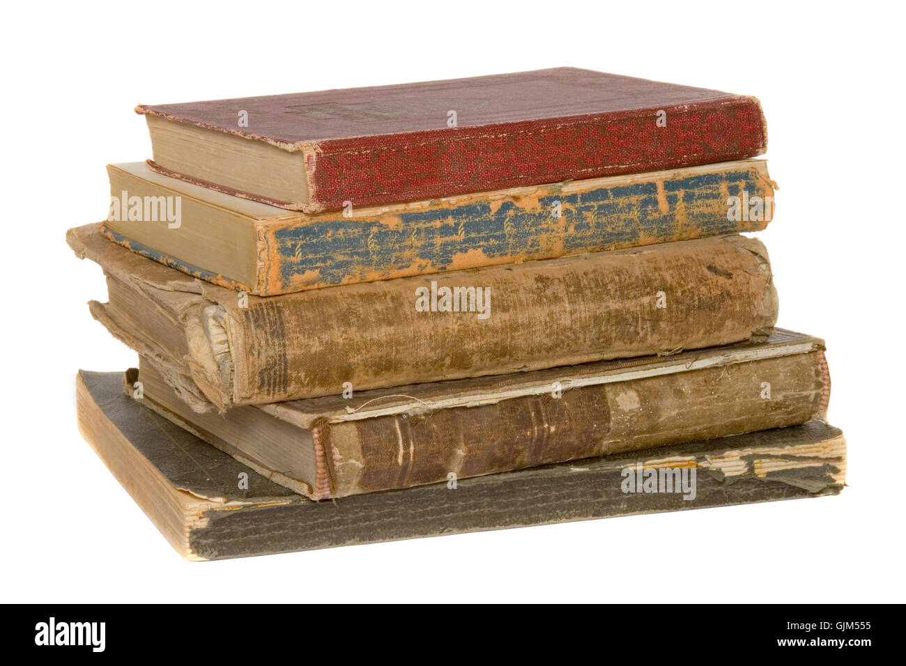 Isolato pila di libri Foto Stock