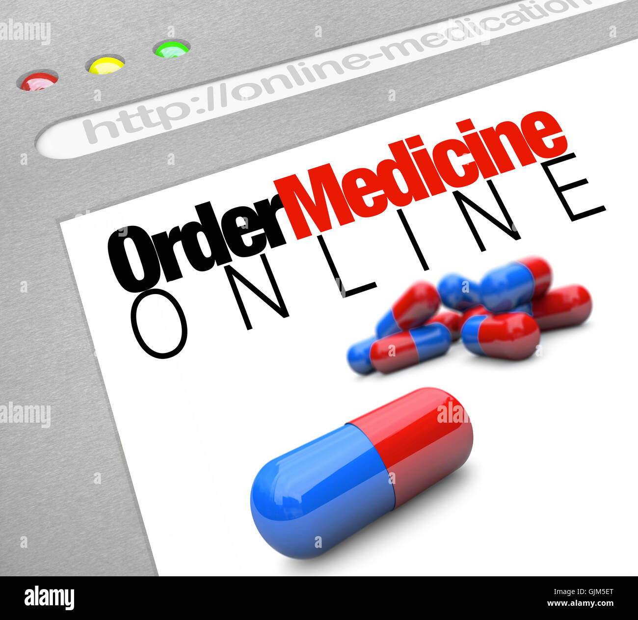 Ordine online medicina - Schermata Web Foto Stock