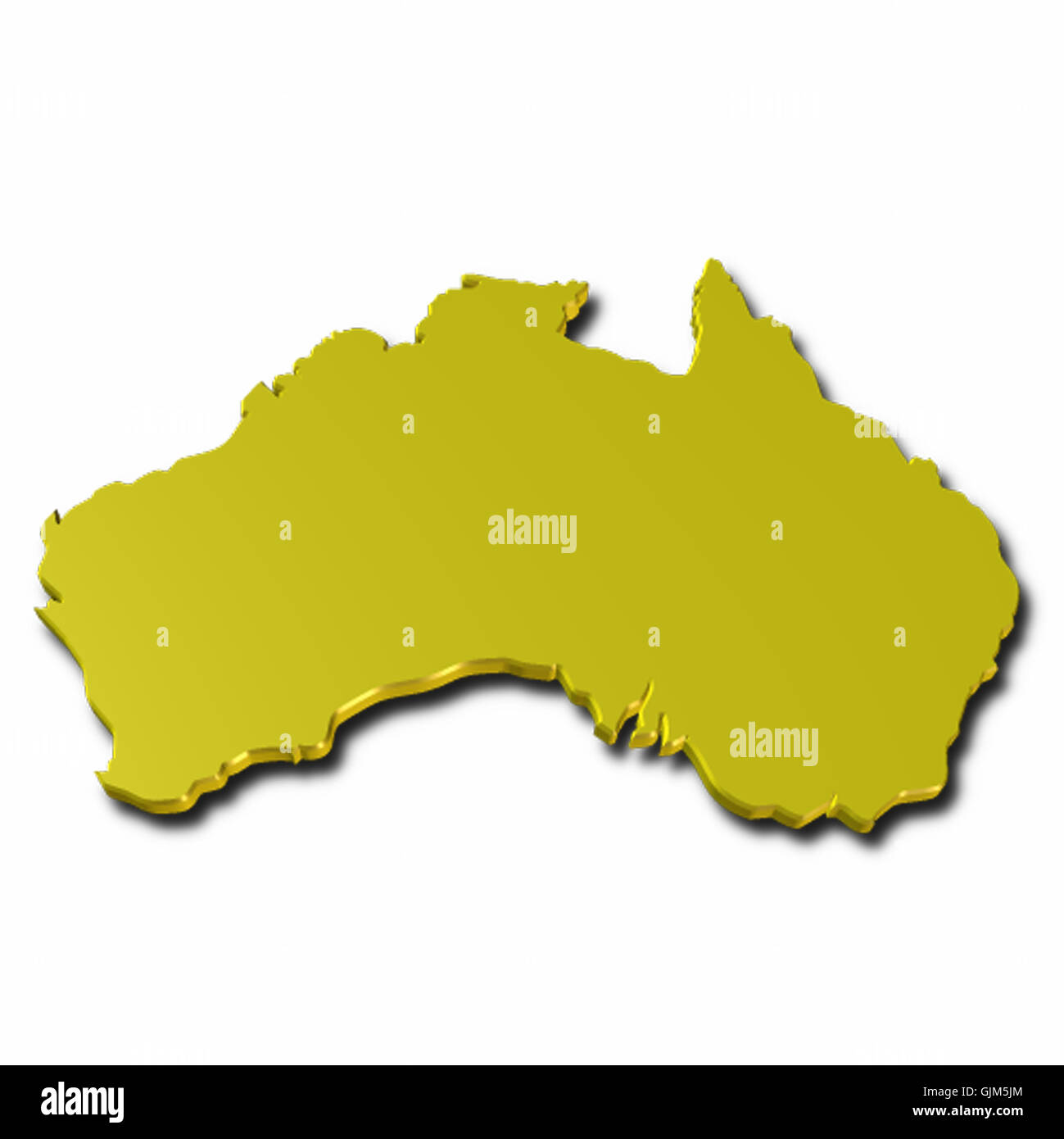 Mappa australia 3d oro Foto Stock