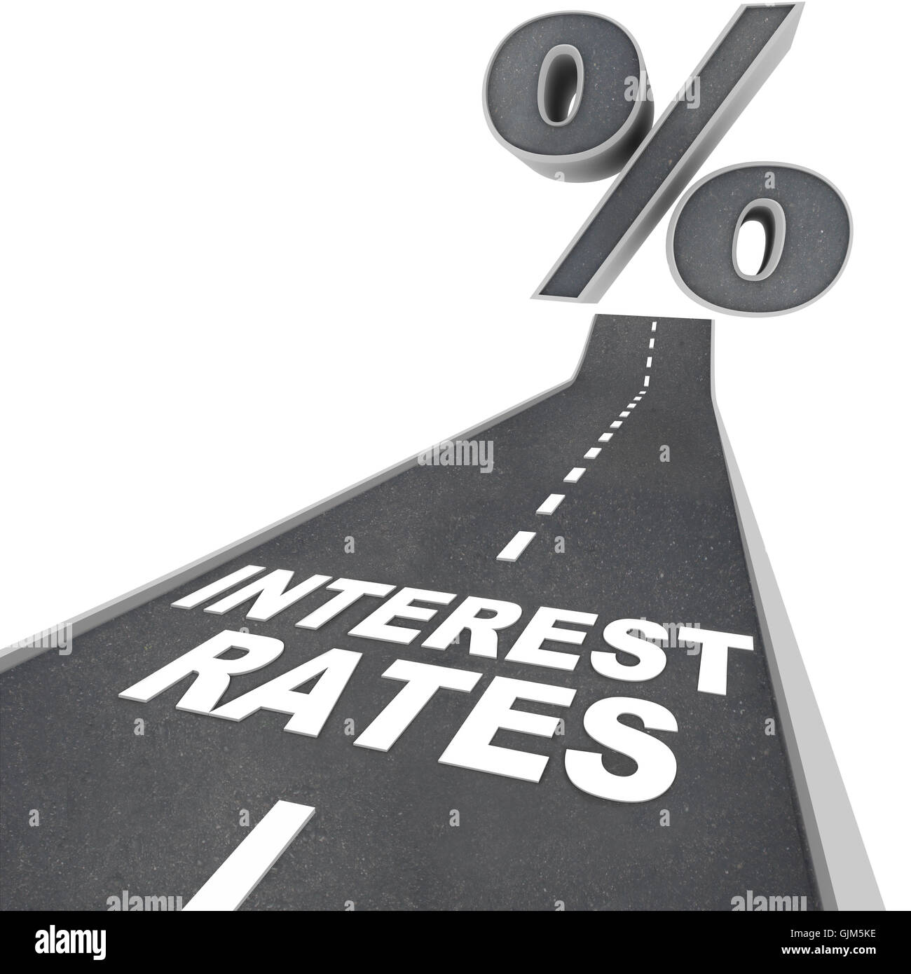Strada di tassi di interesse più elevati - Parole su strada Foto Stock