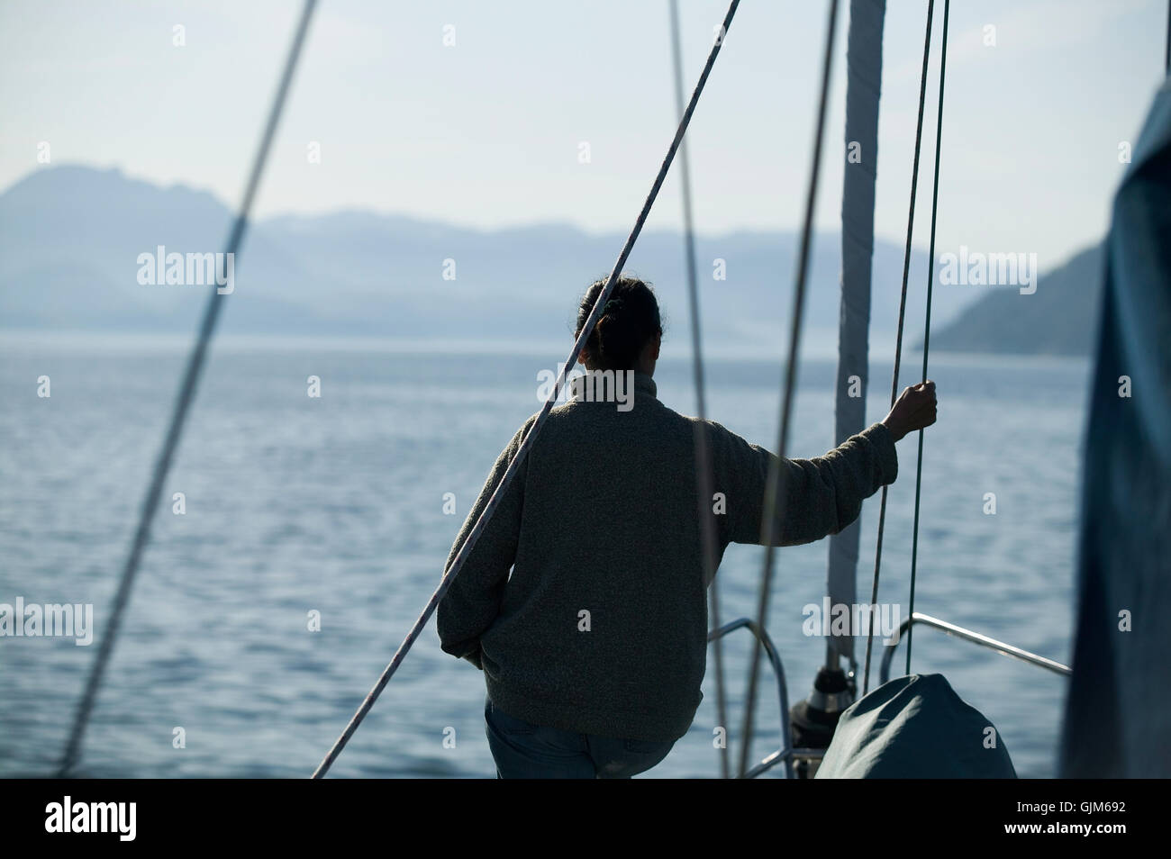 Montagne persona Norvegia Foto Stock