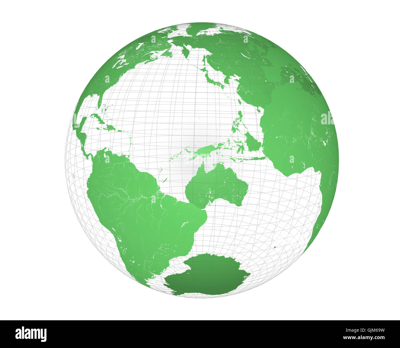 3D wired Green Globe Foto Stock