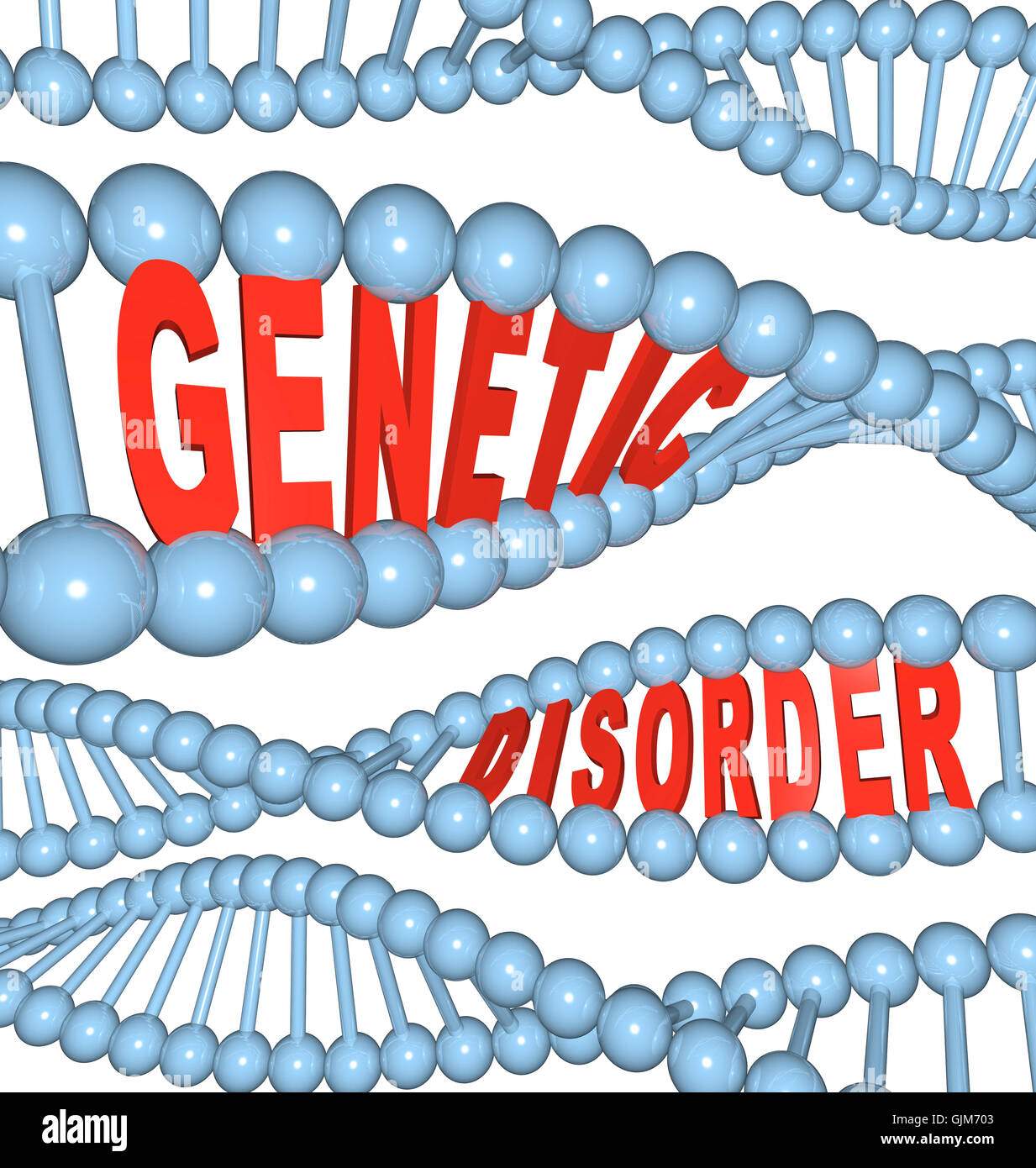 Il disordine genetico - la mutazione nel DNA provoca la malattia Foto Stock