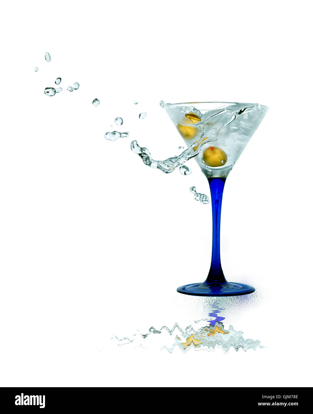 Martini a freddo su bianco Foto Stock