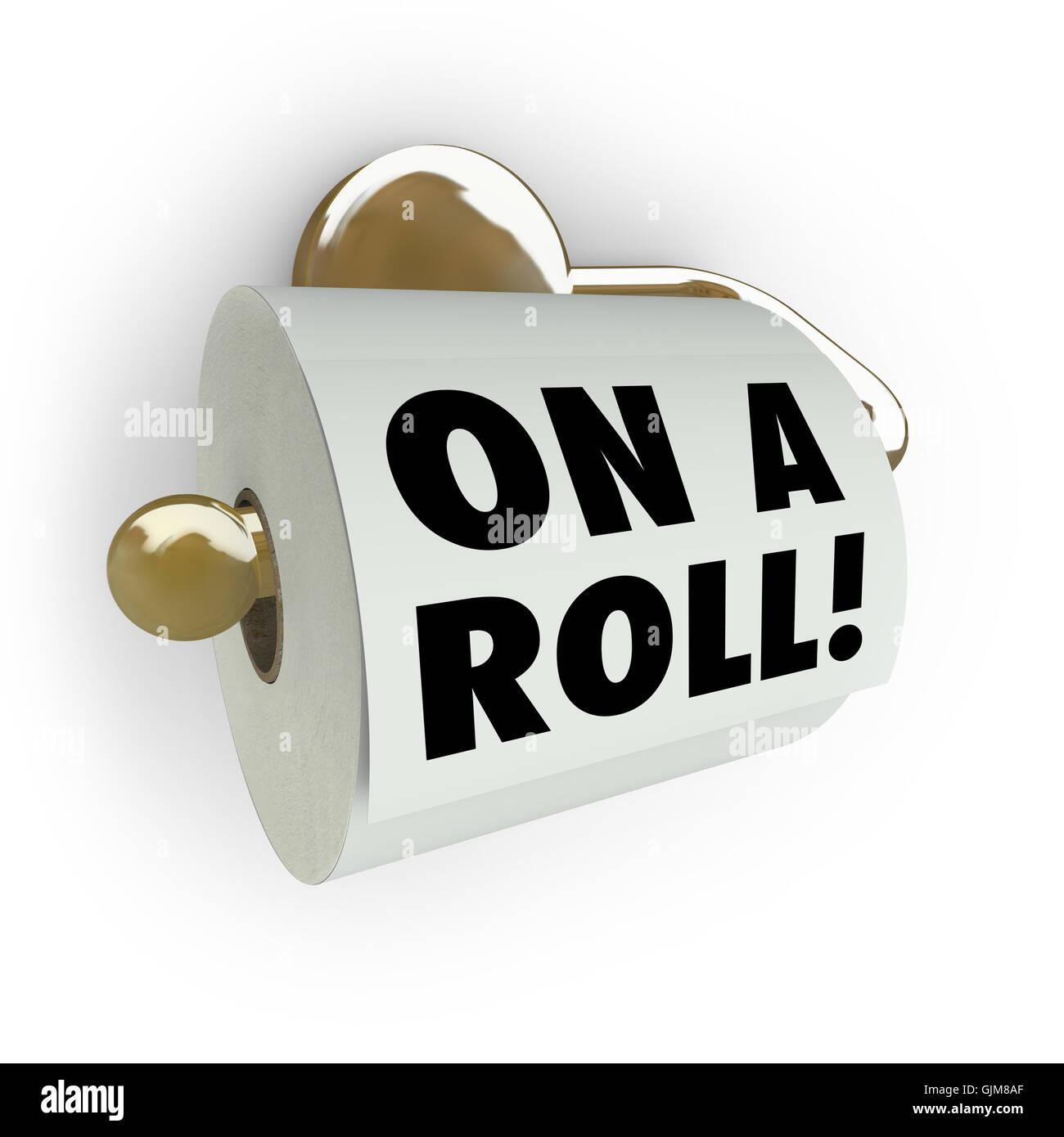 Su un rotolo - dicendo sul Dispenser per carta igienica Foto Stock