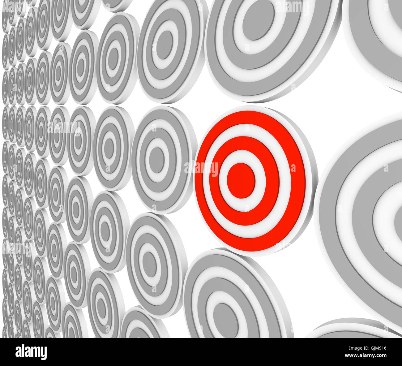 Uno rosso Bulls-Eye Target - nicchia di mercato pubblico Foto Stock