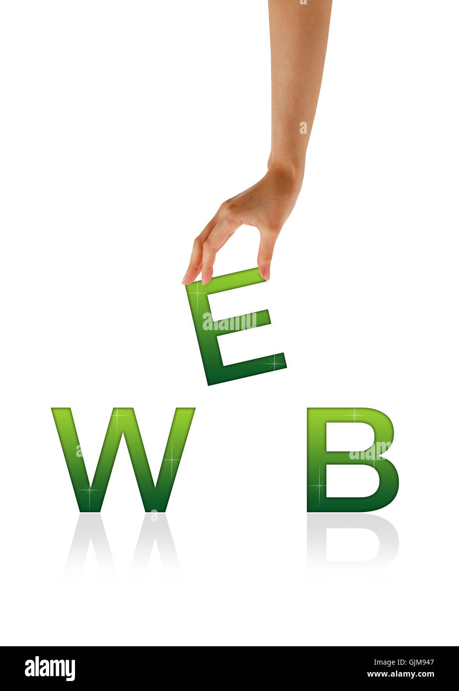 Web - mano Foto Stock