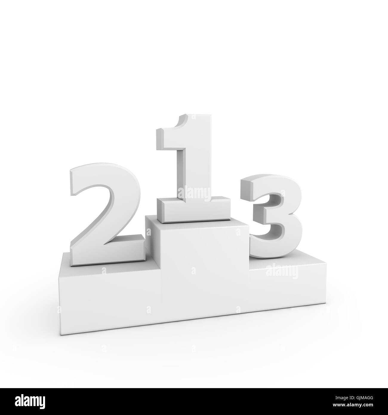 Vittoria podio - bianco con i numeri 1, 2, 3 Foto Stock