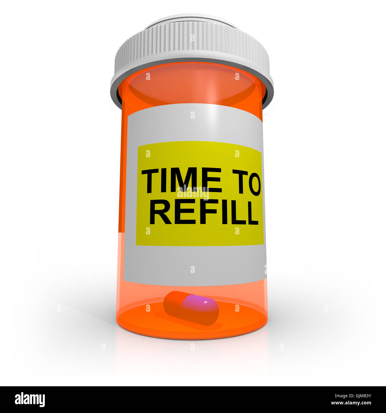Svuotare la bottiglia di prescrizione - Tempo di riempimento Foto Stock