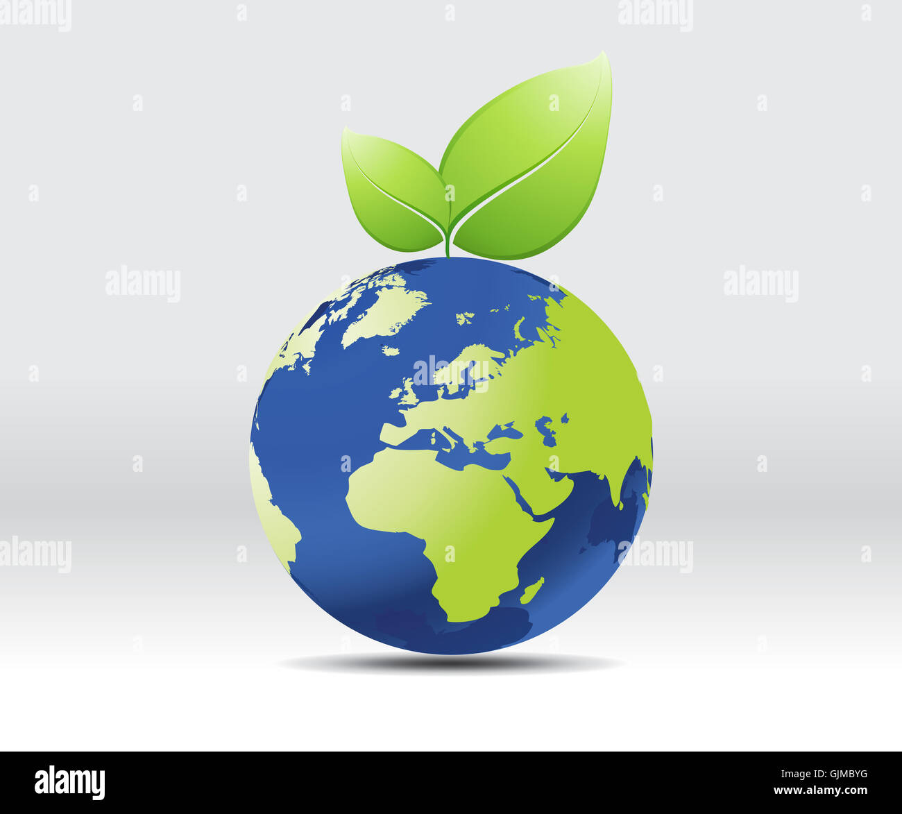 Pianeta Terra con foglie Foto Stock