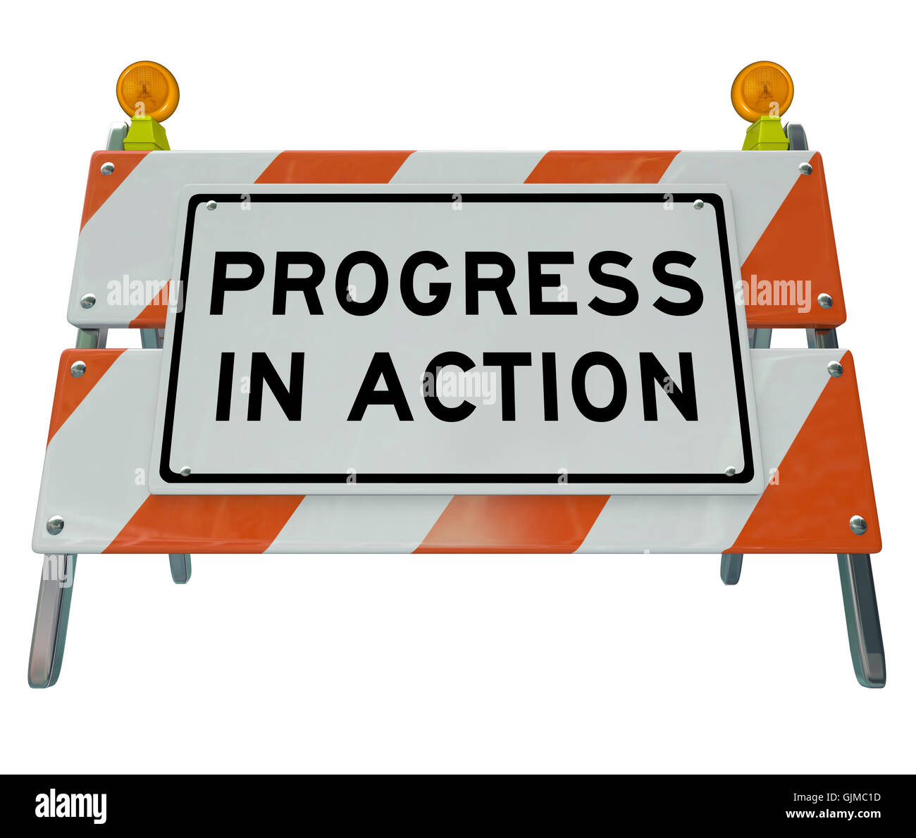 Progressi in azione - Strada Barricade miglioramento e cambiamento per F Foto Stock