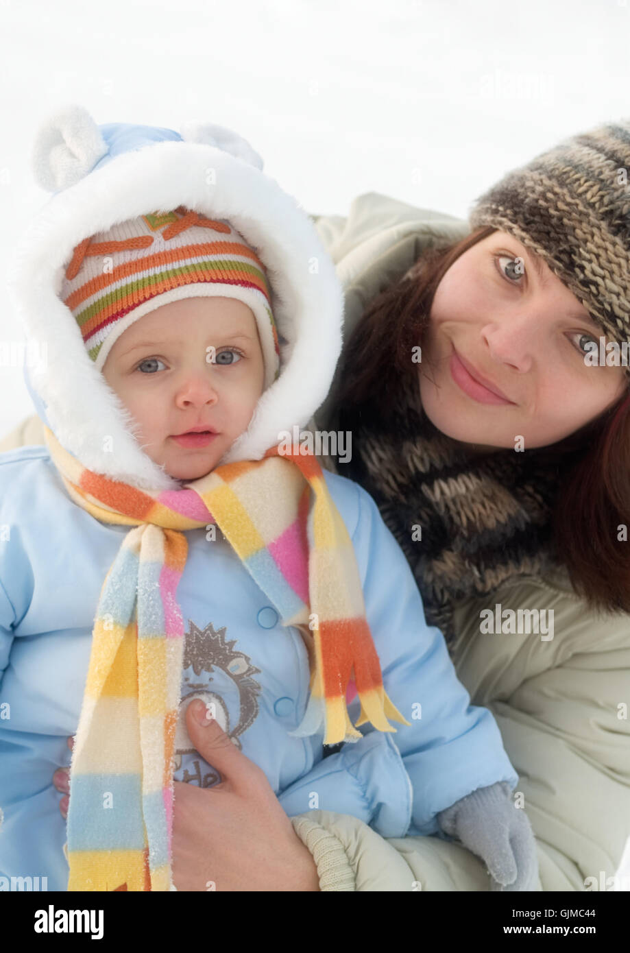 Inverno baby maternità Foto Stock