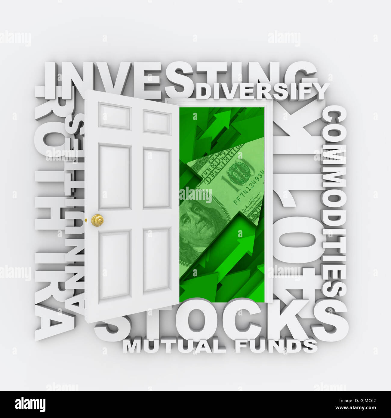 Investimenti - Porta aperta alla diversificata investendo la crescita Foto Stock
