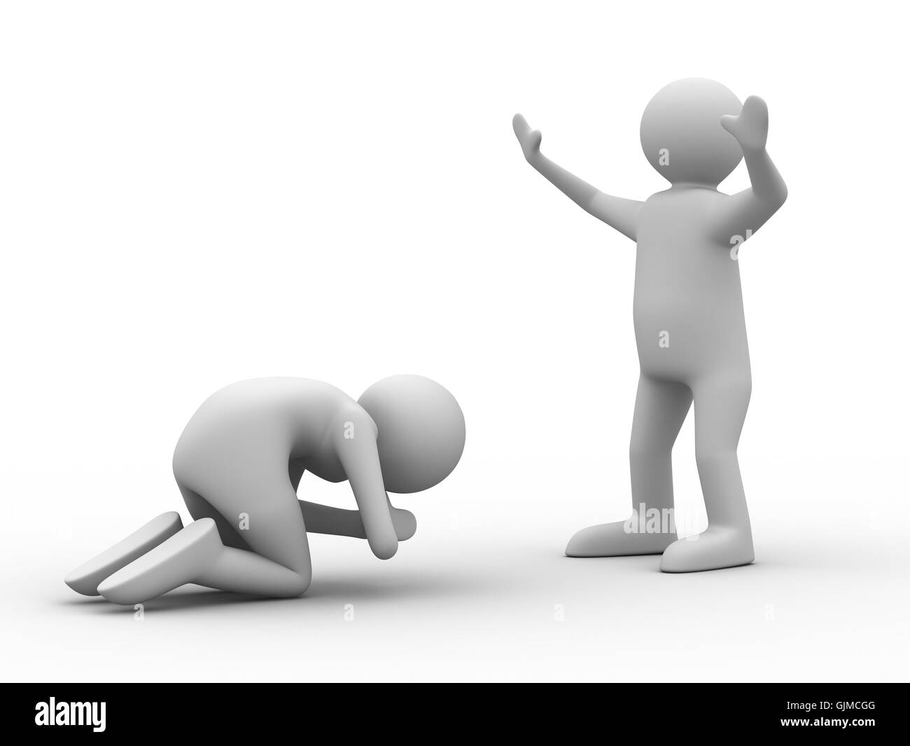 Persone in preghiera in giro. Isolato immagine 3D Foto Stock