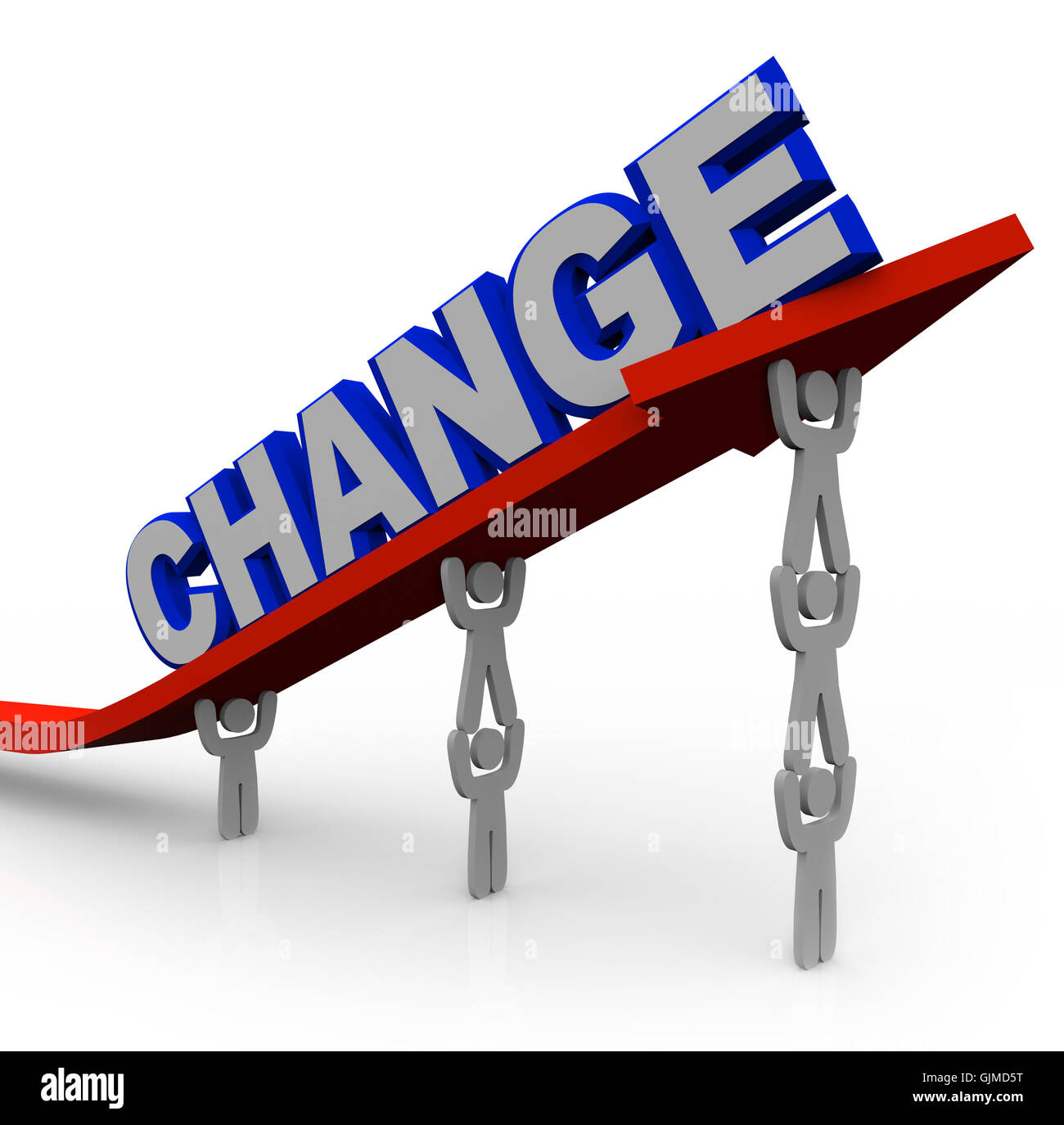Impianti di risalita del team parola cambiare per trasformare e avere successo Foto Stock