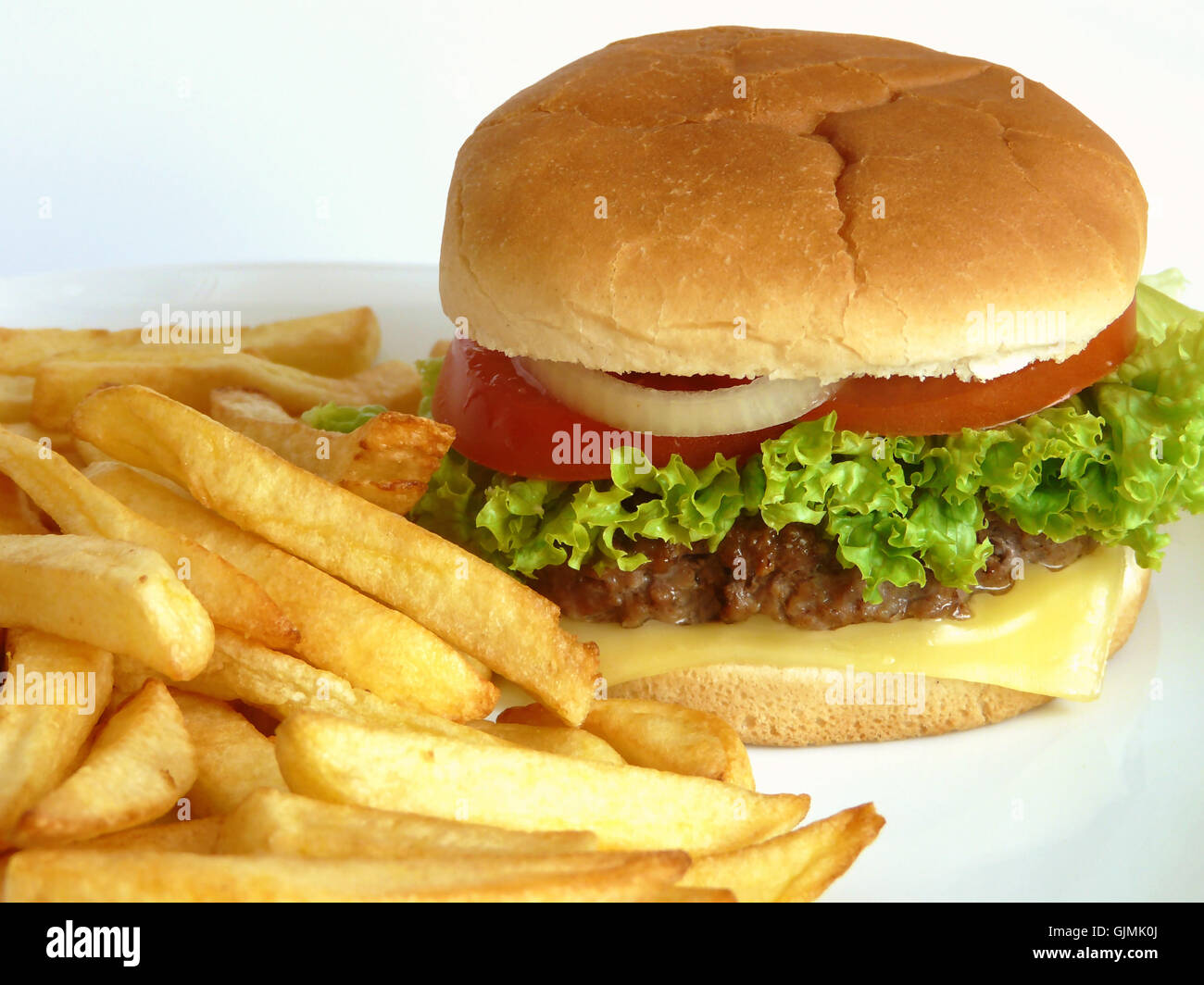 Un fast food hamburger burger Foto Stock