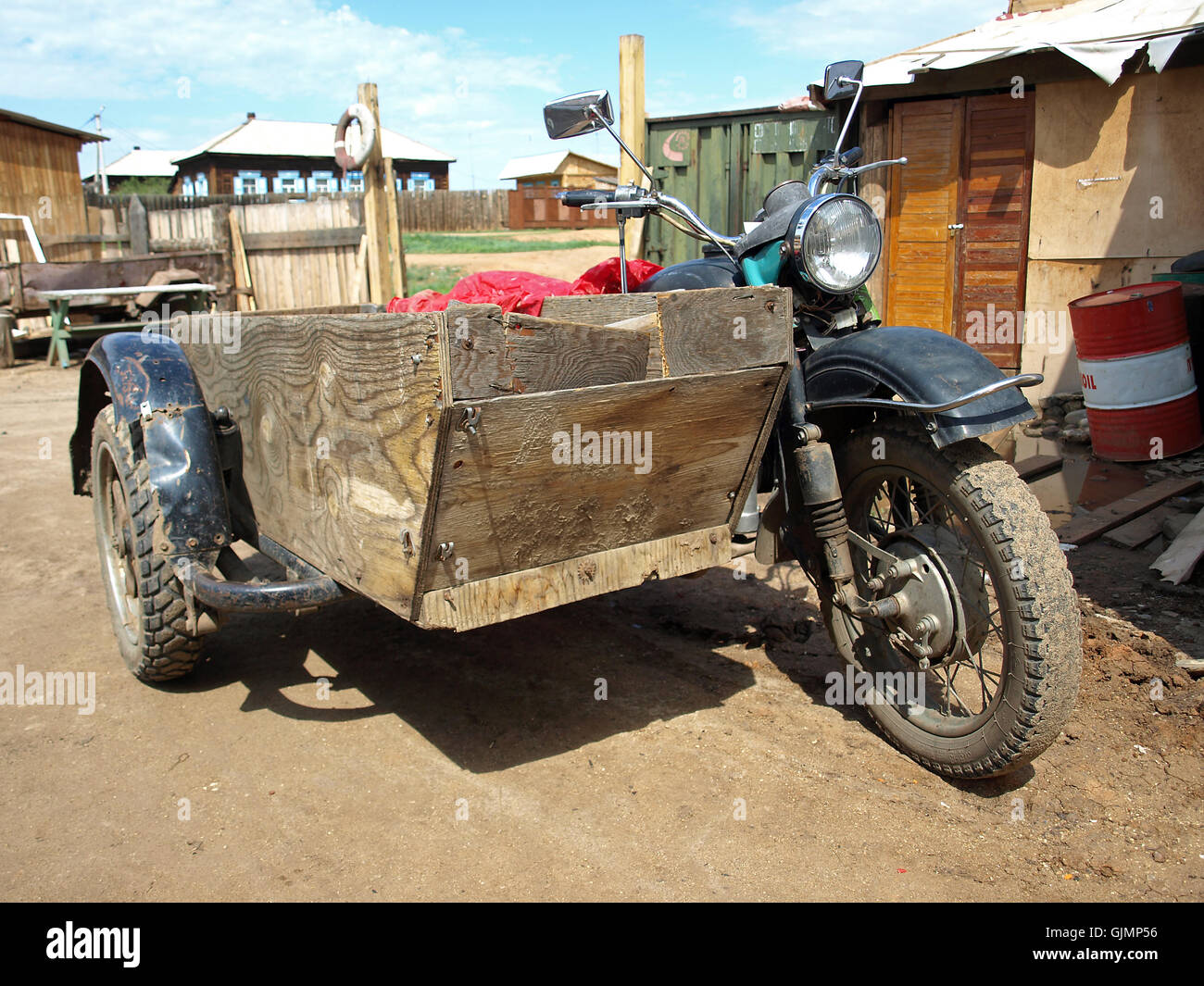 Cablaggio storico sidecar Foto Stock