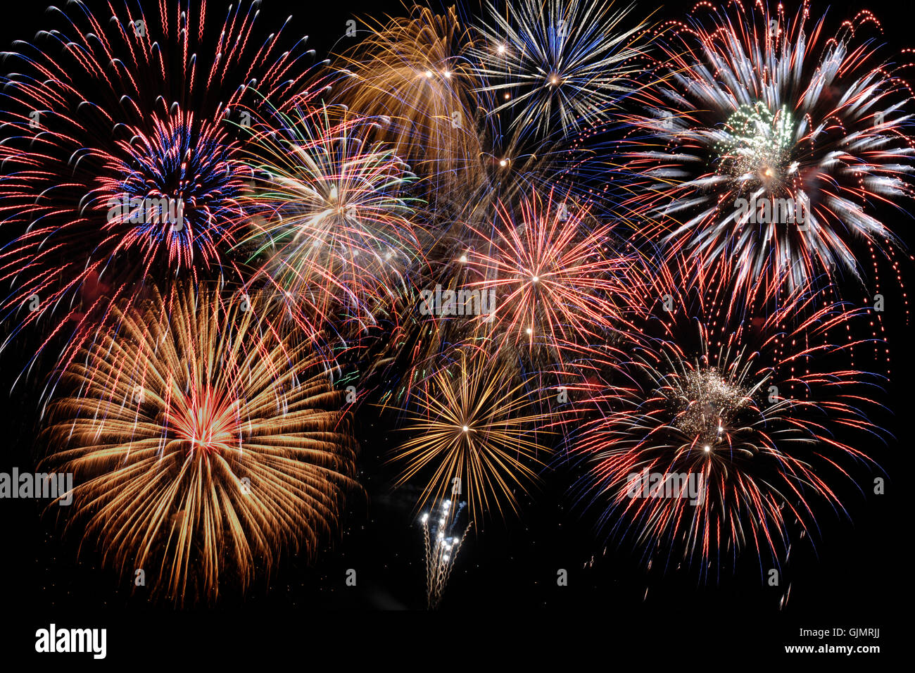 Fuochi d'artificio anno nuovo Foto Stock