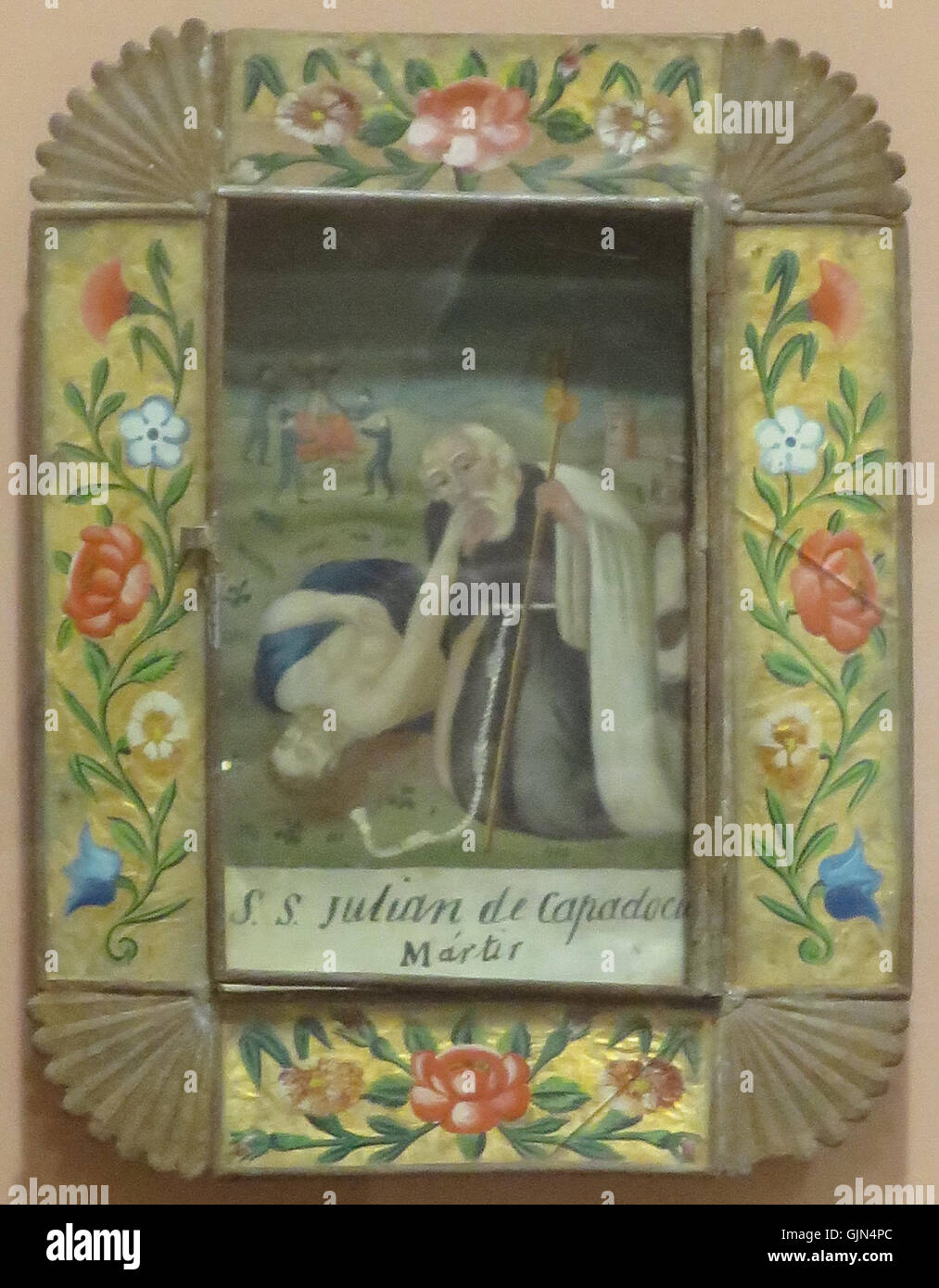 'Saint Julian, martire", anonimo Mexican retablo, olio su stagno, a metà del XIX secolo, El Paso Museum of Art Foto Stock