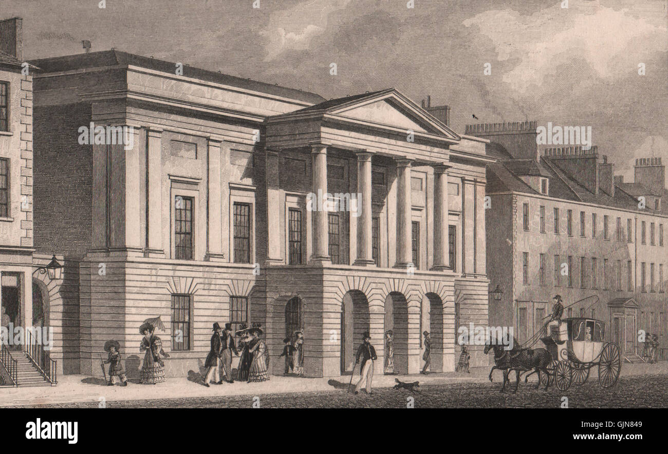 Edimburgo. Assembly Rooms, George Street. Pastore, antica stampa 1833 Foto Stock
