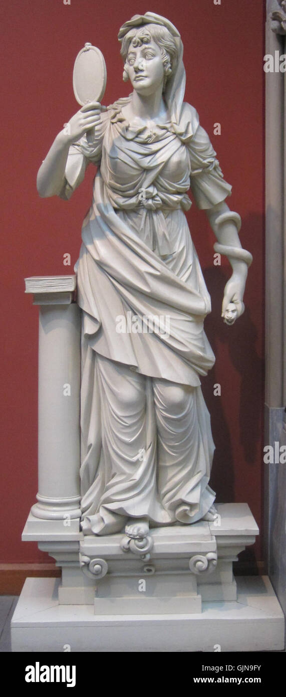 Questa scultura in legno intitolata "saggezza" è stata creata dallo scultore americano William Rush. Mette in mostra la sua esperienza nella creazione di sculture in legno intricate ed espressive, un segno distintivo della prima arte americana. Foto Stock