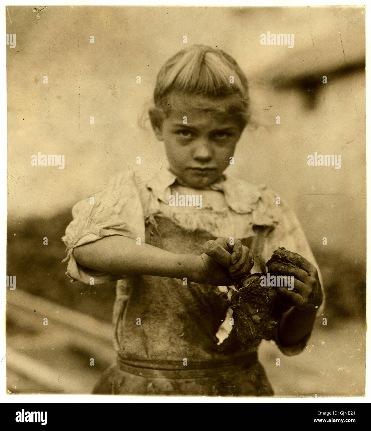 Lewis Hine, 7 anno vecchio Rosie, oyster shucker, Bluffton, Carolina del Sud, 1913 Foto Stock